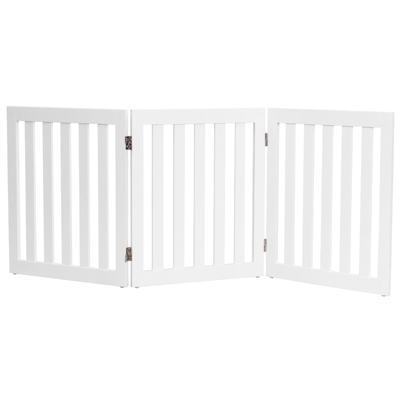 Wood Free Standing Pet Gate, White