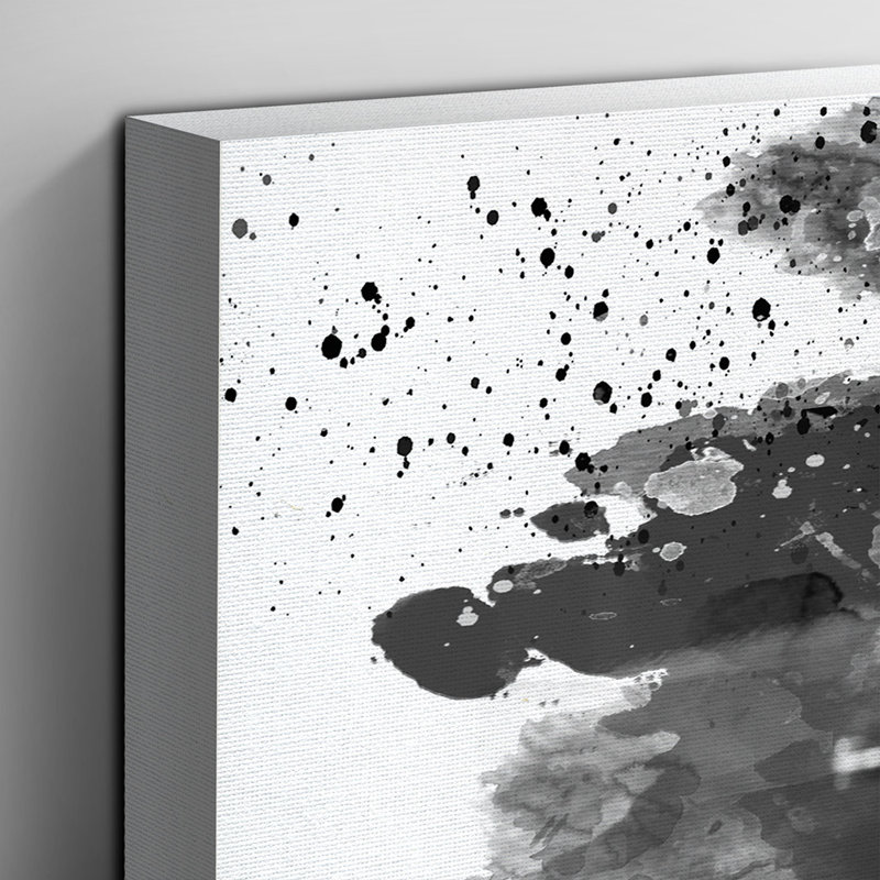 Guitar Black and White - Wall Art, 35cm H x 50cm W, Wrapped Canvas