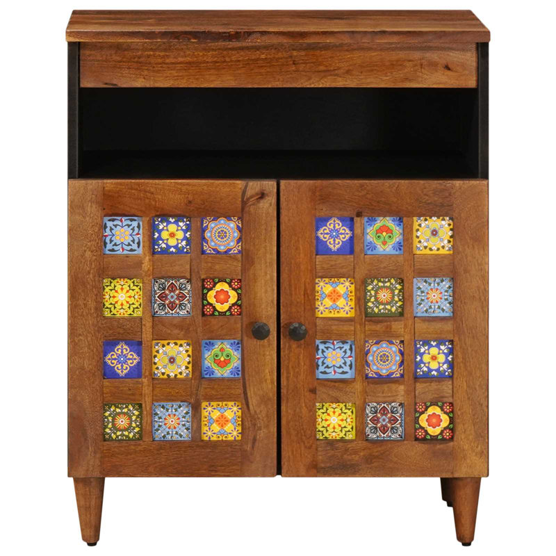 Solid Wood Rectangle Accent Cabinet