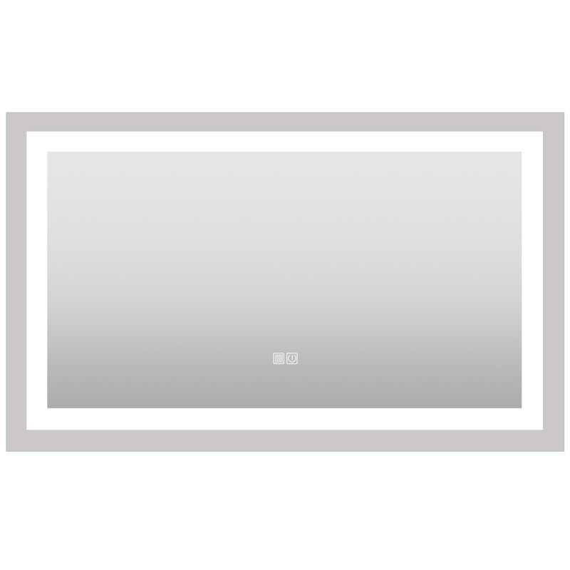 Amrhein Modern Frameless Lighted Makeup Mirror, 40" x 24"