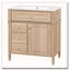 Meuble-lavabo en bois massif de 30 po avec tiroir rabattable et fermeture en douceur-1296427781-1296427783