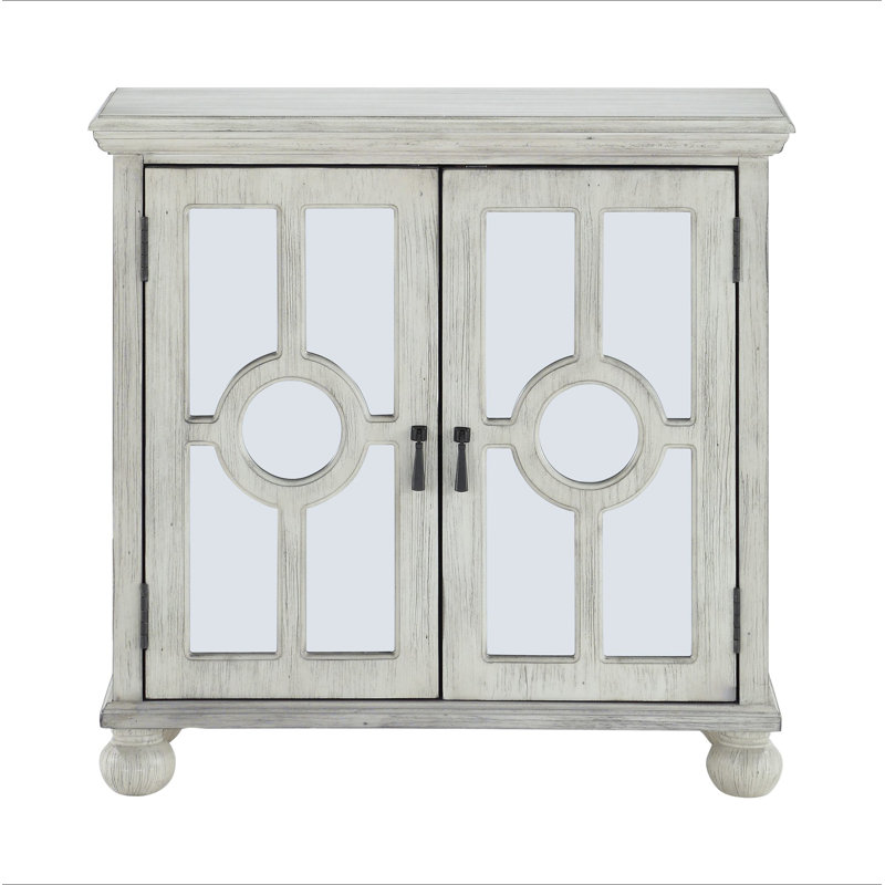 Armoire de rangement classique classique blanc antique 1Pc avec portes miroir, Blanc antique
