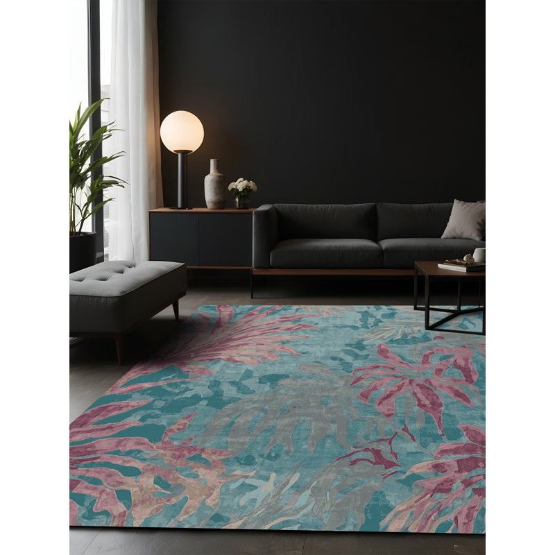 Tapis gris soyeux et moelleux, Carré 8 pi