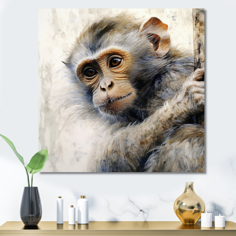 Wild Monkey II - animaux, impressions sur toile, Toile tendue, 24" H x 24" W
