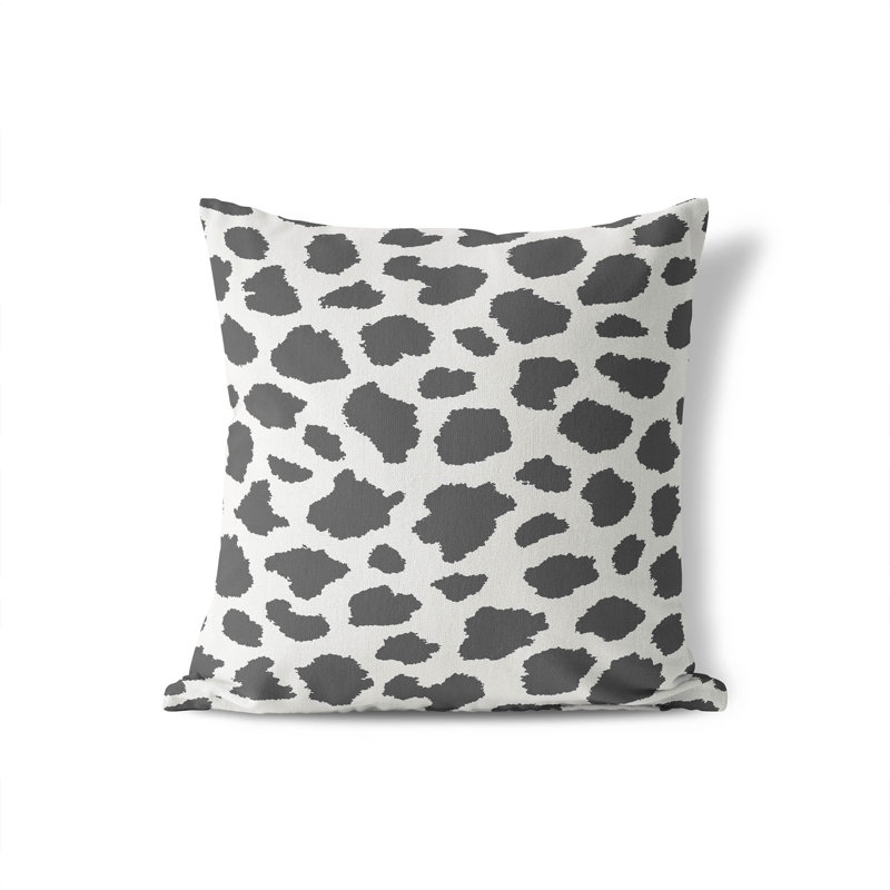 Coussin Animal Spot, Ivoire/gris anthracite, H 18 po x l 18 po