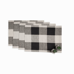 D'Moksha Homes Buffalo Check Linen Placemats