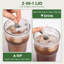 Gobelet transparent en verre nervuré avec couvercle et paille - Tasse à café glacée réutilisable 16 oz, verre à rayures verticales pour jus, thé à bulles, smoothies