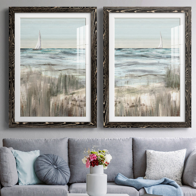 " Heading In Dusk I " 2 - Pieces Painting Print, Black, 31.5" H x 88" W x 1.5" D