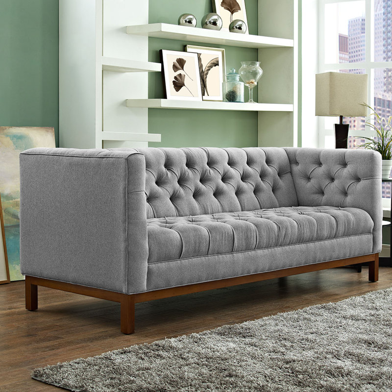 Panache Chesterfield Sofa, 100% Polyester Expectation Grey