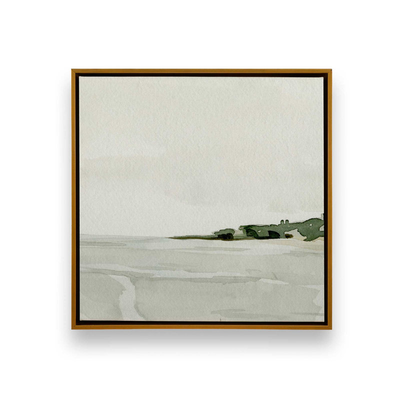 Impression sur toile roulée Minimalist Coast Elegance, H 12,75 po x l 12,75 po x P 1,75 po, Or poli