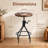 Julean Pine Round Solid Wood Top with Steel Base Dining Table