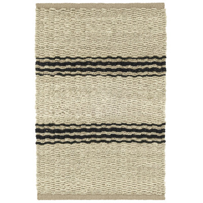 Tapis noir en jute tissé à la main