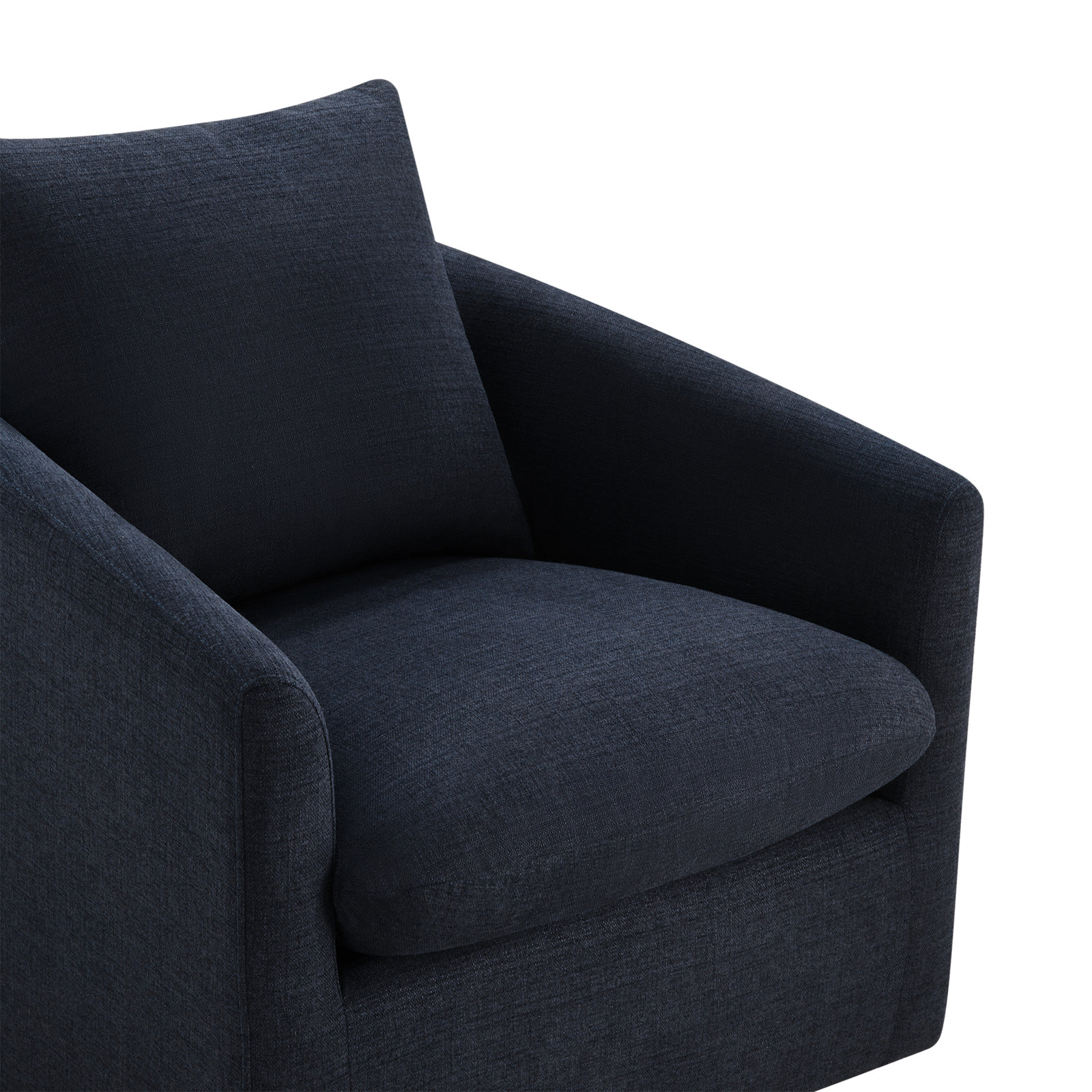 Menta Upholstered Swivel Accent Chair, Flannigan Midnight Tweed