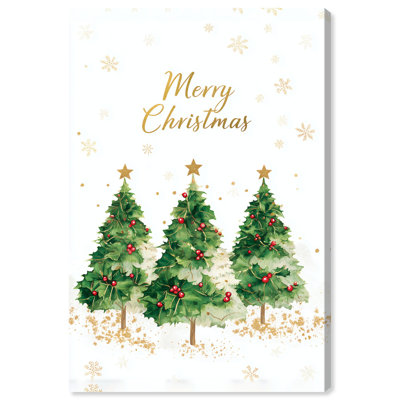 «Merry Christmas I», reproduction d'art sur toile par Art Remedy, 10 x 15
