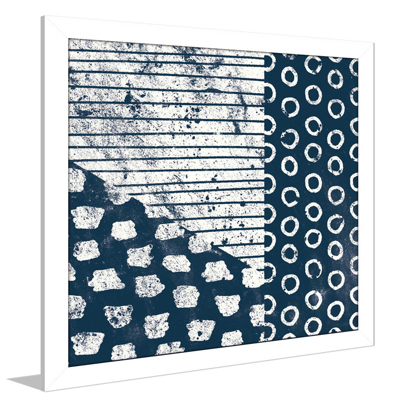 " Mark Making Tile IV ", 37.5" H x 37.5" W x 1" D, White Framed