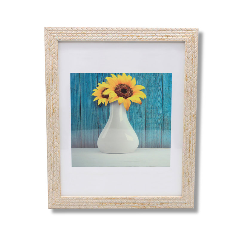 Cadre photo rustique tressé 5 x 7 blanc ivoire