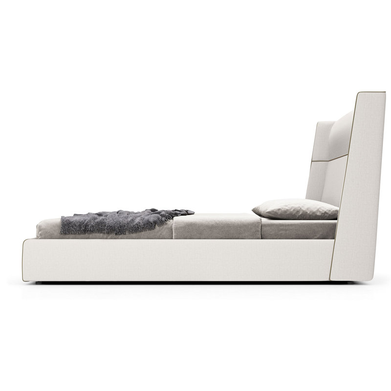 Bond Upholstered Bed, King, Chalk