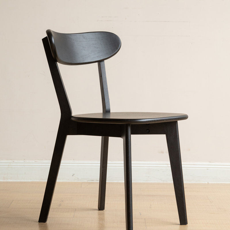 Chaise en bois massif 100% sans saleté, Noir, Noir