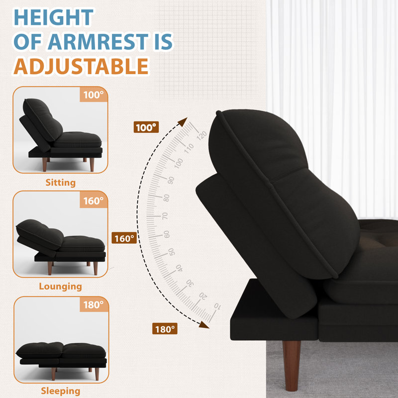 FUTON Sofa With Adjustable Sides And Back