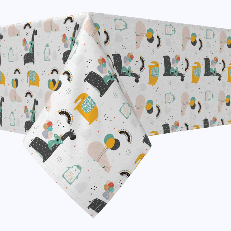 Rectangular Tablecloth, 100% Cotton, 52X104", Party Animals, 84" L x 52" W