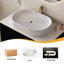 Meuble-lavabo contemporain de 36 po, montage 2-en-1, lavabo en céramique et mécanisme de tiroir à fermeture en douceur, meuble-lavabo moderne avec tiroirs silencieux intégrés, pieds en métal réglables pour les surfaces inégales