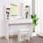 Decorian Makeup Vanity Table Set With 3-colour Dimmable Lighted Mirror-87866010