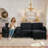 Naomi 104.72"W Modular Corduroy Sectional, LAF, RAF, Console Box, USB Charge, Cup Holders, Storage Ottoman-2026357527