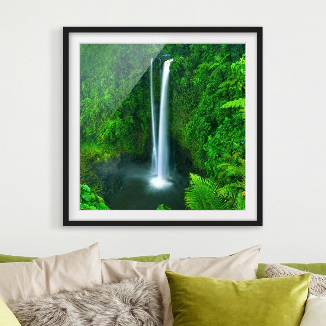 Gerahmtes Poster Waterfall in Paradise