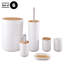 Ensemble d'accessoires de salle de bain 6 pièces Kuniaki - Ensemble complet avec brosse de toilette, poubelle, pompe à savon, porte-savon, porte-brosse à dents et tasse-285361607