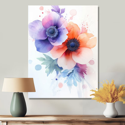 Celestial Aura Of Anemone I - coquelicots, impression sur métal