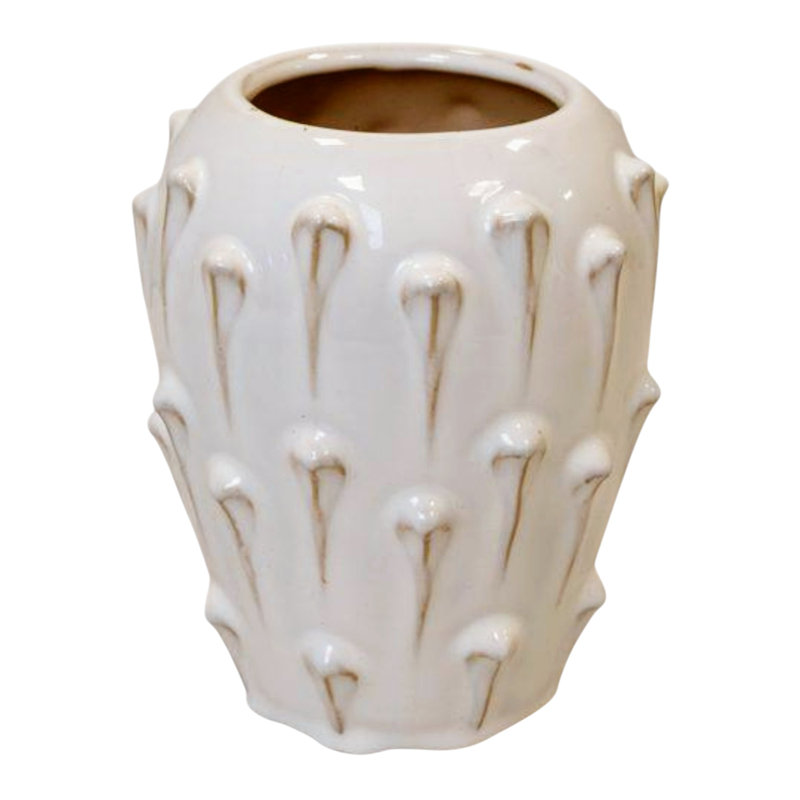Small Cream Ceramic Bobble Vase