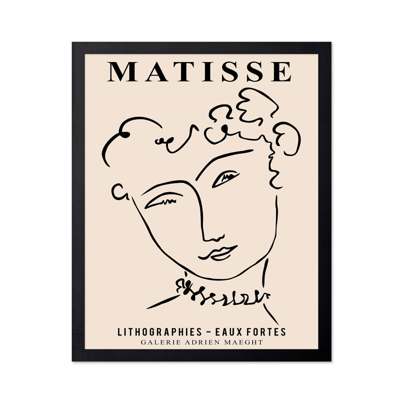 Henri Matisse - Visage de femme, H 08 po x l 10 po, Affiche, Sans cadre