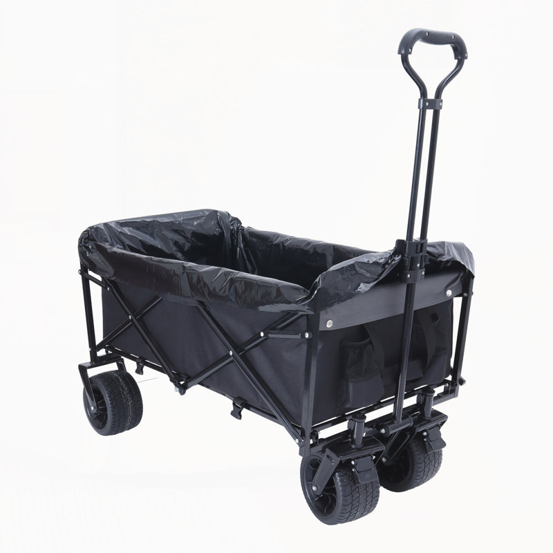 Chariot pliable à roulettes pliable avec roues, Noir