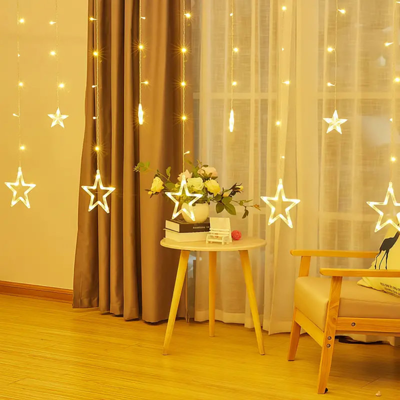 350cm LED Solar Powered 12 - Bulb Cord String Light