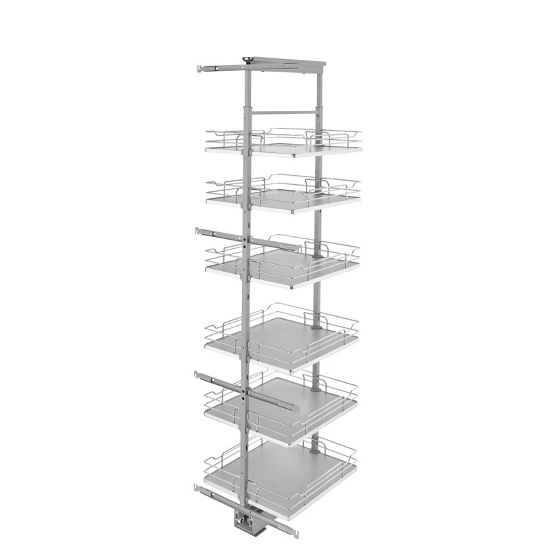 Rev-A-Shelf Adjustable Solid Surface Pantry System for Tall Pantry Cabinets, 58.25" H x 19" W x 21.7" D, Gray