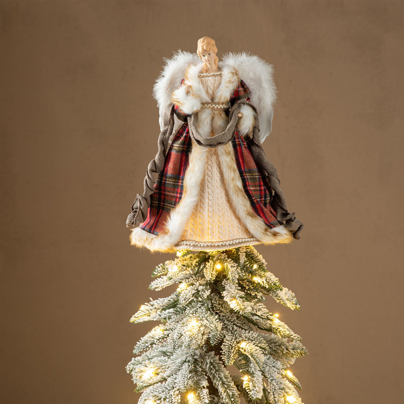 Ange de Noël 16 po en fausse fourrure et PVC