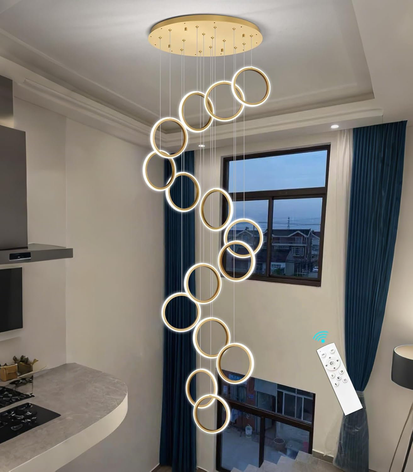 Adall Ciling Brayden Studio® Hight Ciling Chandelier Led Remote Control | Wayfair