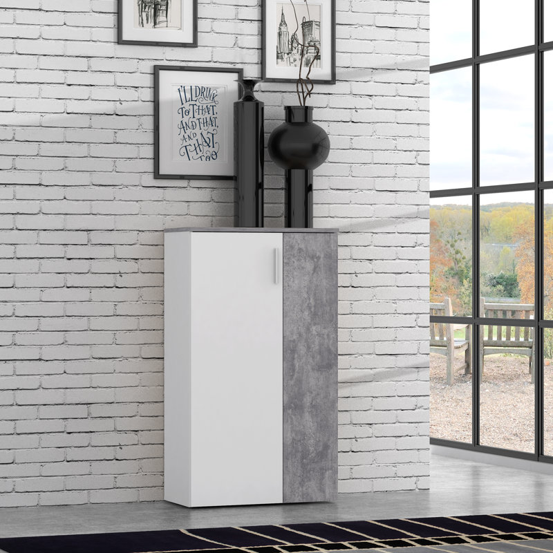 Shoe Cabinet for 20 Pairs of Shoes, White/Light Grey
