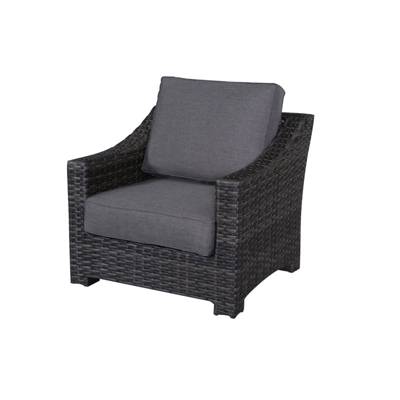 Fauteuil club avec coussin Donley, Gris foncé