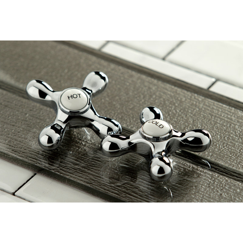 Kingston Brass Heritage Two-Handle 4-Hole 8" Centerset Kitchen Faucet with Side Sprayer, Polished Chrome