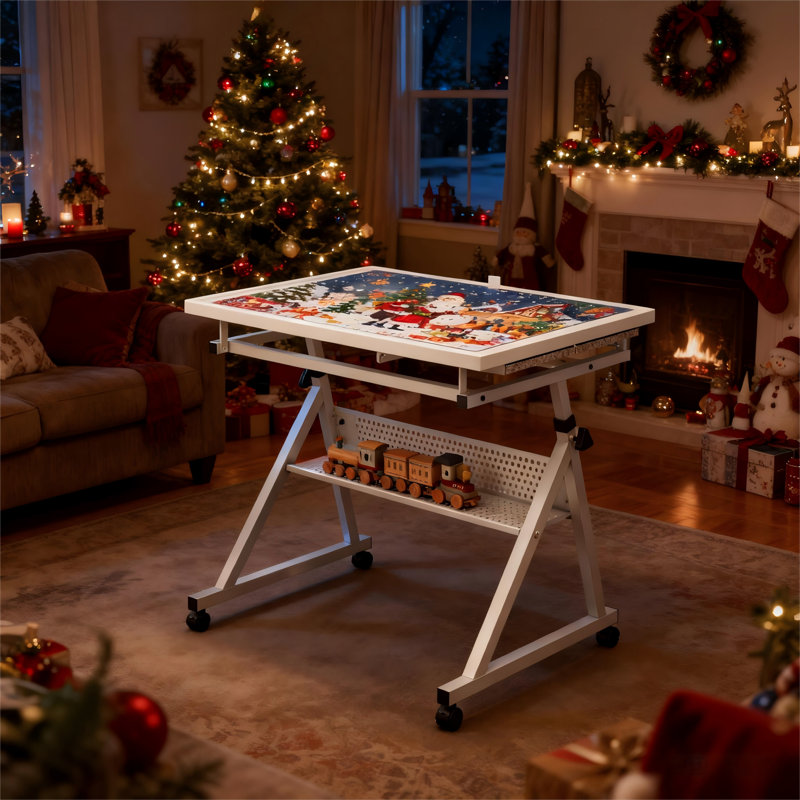 Table en métal avec 4 plateaux et casse-tête