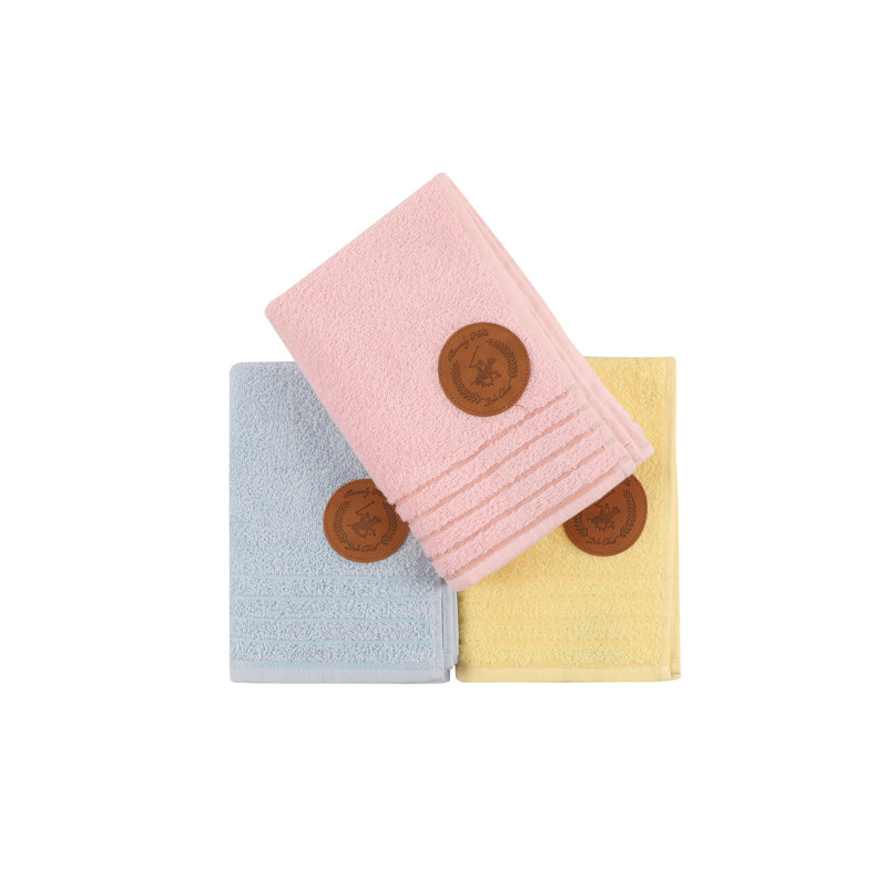 Luxury Hand Towel Set, Light Yellow & Blue/Pink, 19.7 x 35.4 inches | 100% Cotton, 15.9 oz/sq yd, Machine Washable at 104°F | Ultra-Soft, Absorbent, Perfect for Bathroom & Spa Use