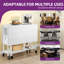 4-6 Person Folding Dining Table, Mobile Drop Leaf Table With 6 Wheels & Storage Drawers-1405889441-1405889454