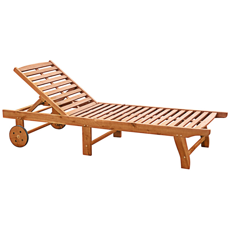 Outdoor Folding Chaise Lounge Chair With Wheels
