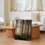 Toile «A Tranquil Forest Scene Bathed In Soft Golden Morning Light», art mural mettant en vedette de grands pins élancés avec écorce texturée-1066791654