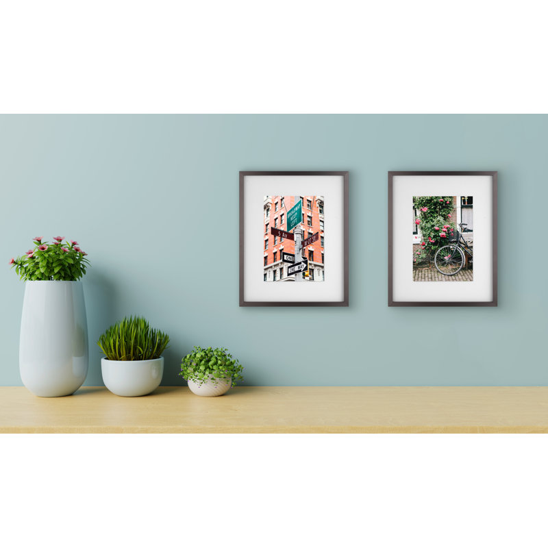 Ensemble de cadres photo en aluminium 2 pièces, Gris