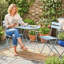 Outsunny 3 Piece Folding Bistro Set Round Bistro Table Set Light Blue