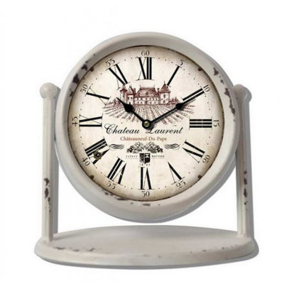 Farmhouse / Country Analog Metal Tabletop Clock in