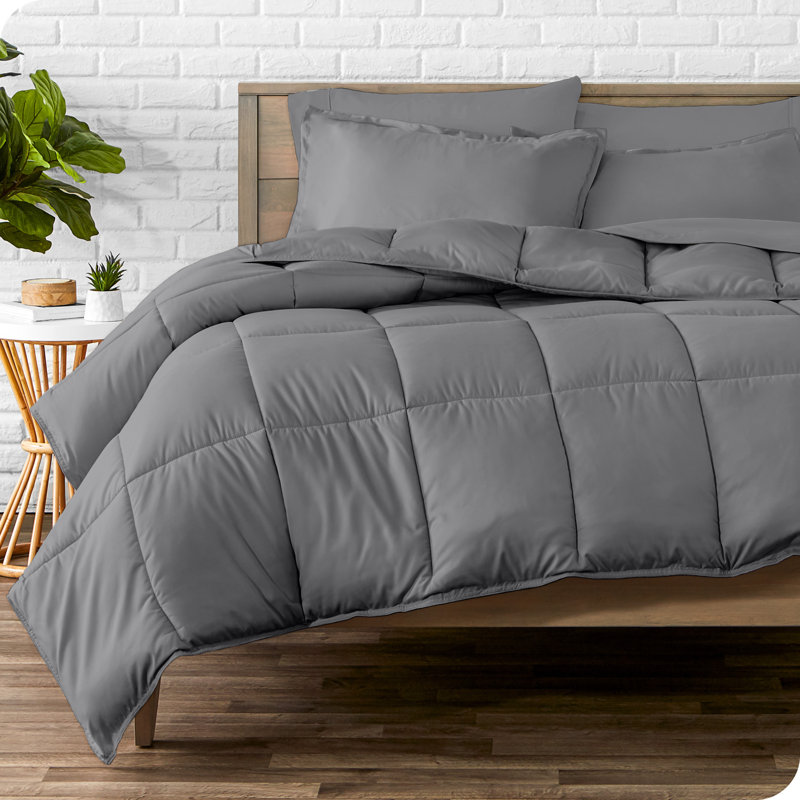 Microfiber Bed-In-A-Bag, California King Comforter + 6 Additional Pieces, Gray/Gray