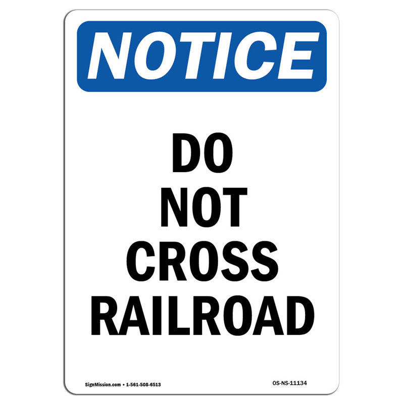 Panneau «Do Not Cross Railroad» en aluminium 18 x 24, H 24 po x l 18 po x P 0,1 po